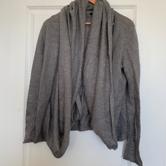Talbots Open Wrap Gray Cardigan Gray Adjustable SM - Picture 2 of 3